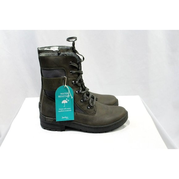 JBU Shoes - JBU Womens Stevie Lace Up Water Resistant Boots in Olive 8.5M NWB